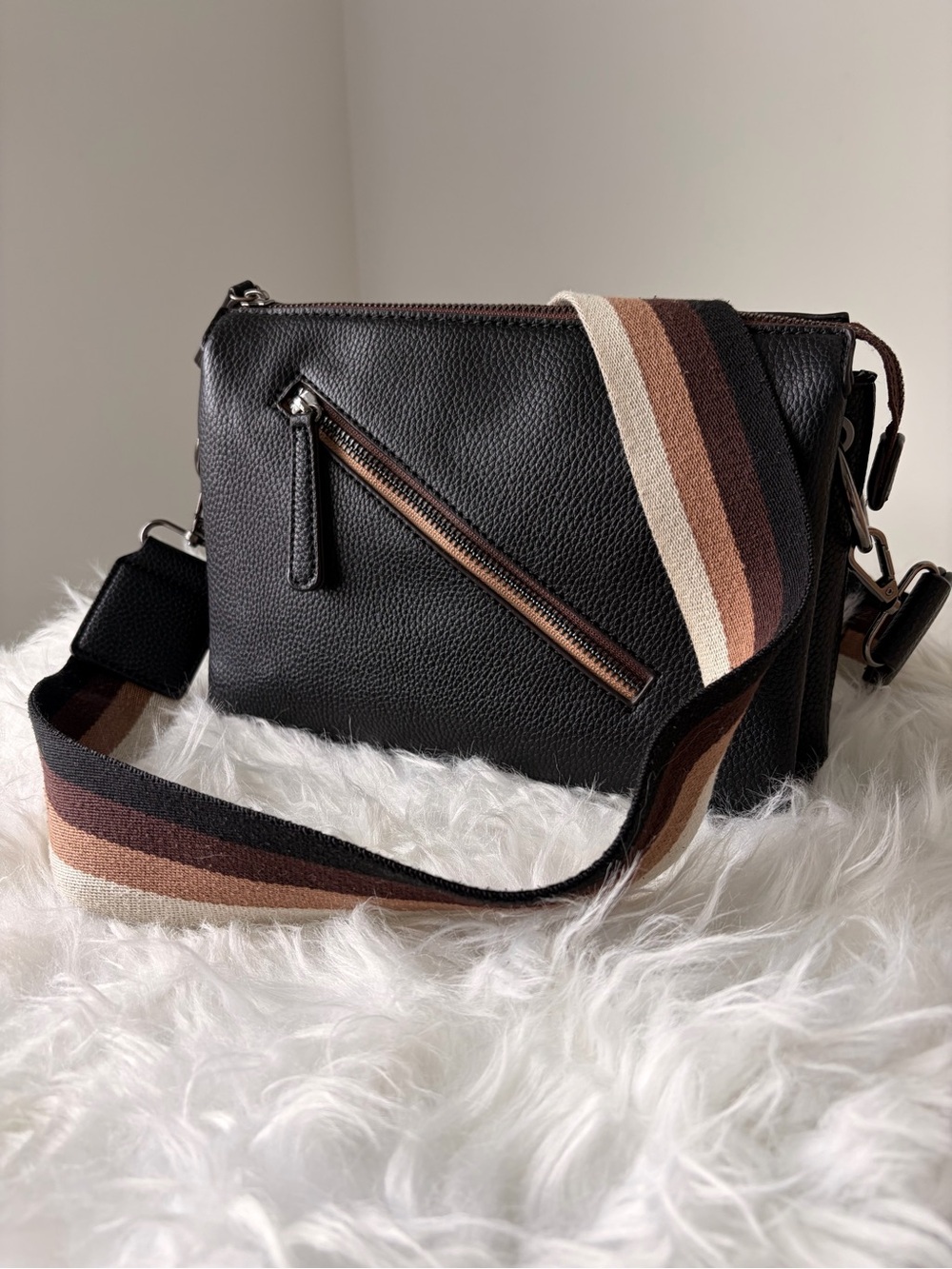 Sondra Roberts Vegan Pebbled Leather Crossbody Bag